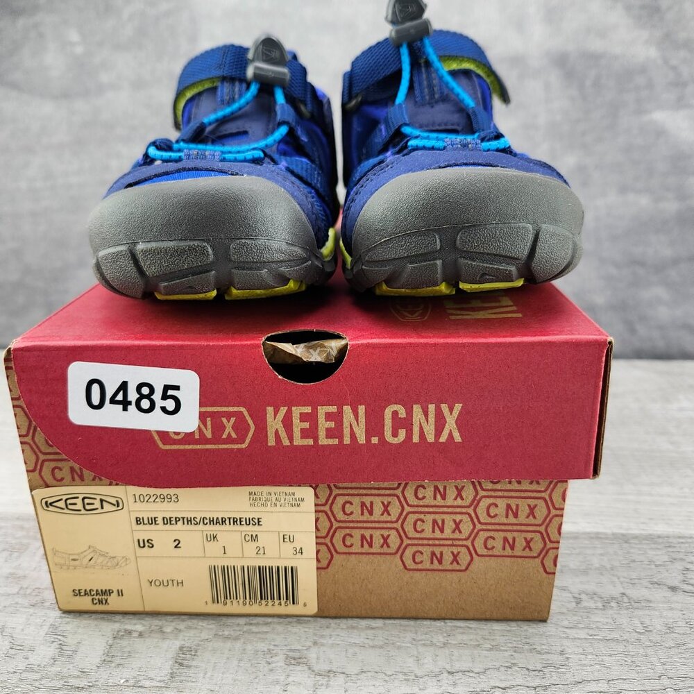 Keen Seacamp II CNX Unisex Size 2 (EU34) Blue Depths Chartreus Closed Toe Sandal - Picture 14 of 15